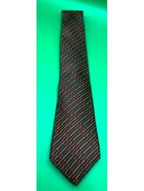 Vintage Yves Saint Laurent Men's Silk Tie Blue/Brown Patterned